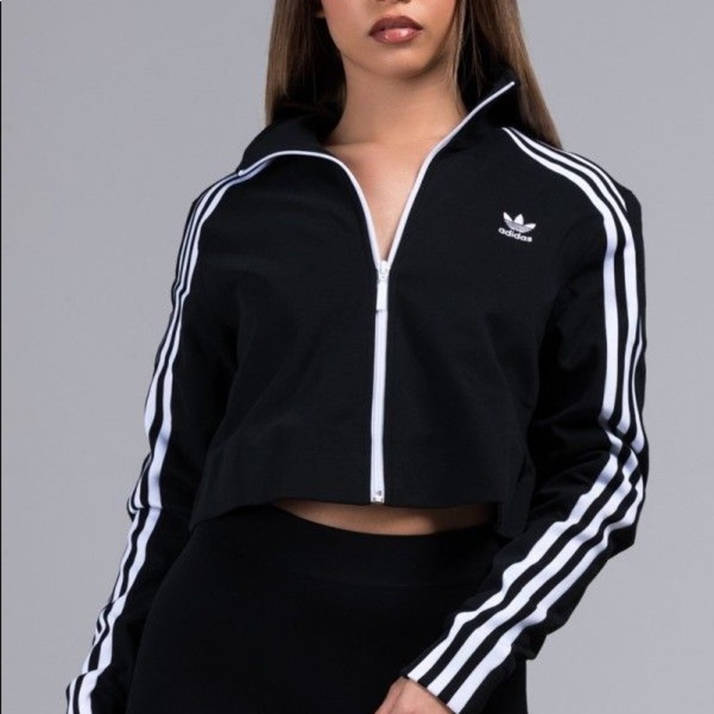 Adidas cropped zip up